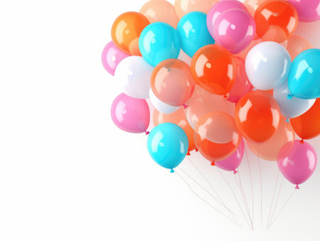 a group of balloons on a white backgroundの素材