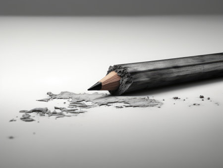 A simple pencil. Writing with a pencil. A sharpened pencil.の素材