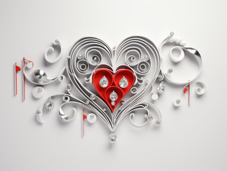 An abstract product in the shape of a heart. Heart greeting.の素材
