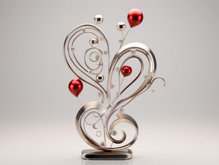 An abstract product in the shape of a heart. Heart greeting.の素材