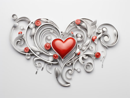 An abstract product in the shape of a heart. Heart greeting.の素材