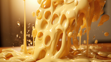 Abstract melted cheese in butter. Cheese in butterの素材