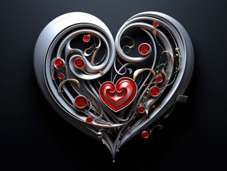 An abstract product in the shape of a heart. Heart greeting.の素材