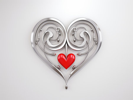 An abstract product in the shape of a heart. Heart greeting.の素材