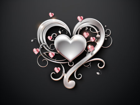 An abstract product in the shape of a heart. Heart greeting.の素材