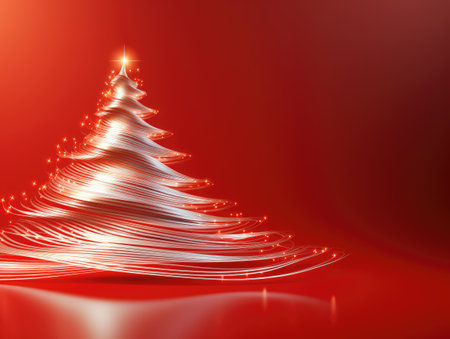 New Years card with asbtract Christmas tree. New Years fir tree.の素材