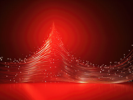 New Years card with asbtract Christmas tree. New Years fir tree.の素材