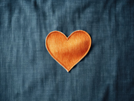A heart made of denim. Denim texture and heart.の素材