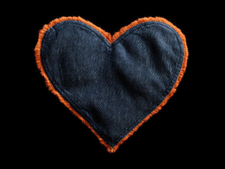 A heart made of denim. Denim texture and heart.の素材