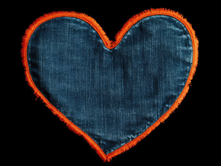 A heart made of denim. Denim texture and heart.の素材
