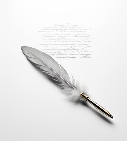 Writing Pen. Pen and paper for writing. Old writing penの素材