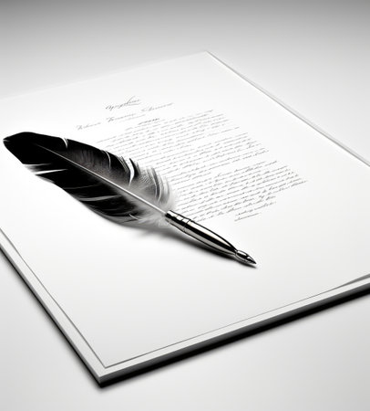 Writing Pen. Pen and paper for writing. Old writing penの素材