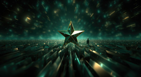 Star. The birth of a star. A golden starの素材