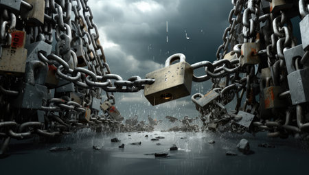 Cybersecurity . Security. Hacking. The lock and key is virtual.の素材