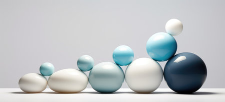 stack of blue and white stone. Stone Balanceの素材