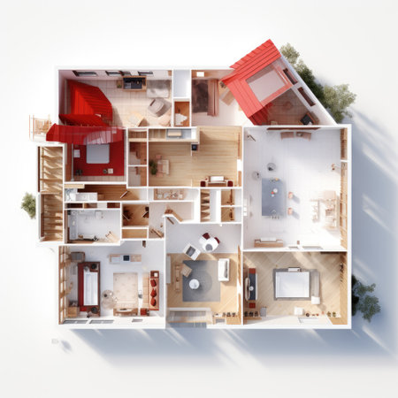 house plan with plans on top.の素材
