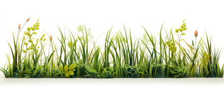 green grass white backgroundの素材