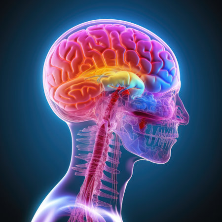human brain and skull in colorsの素材