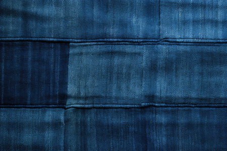 blue denim background with stitching and pocketsの素材