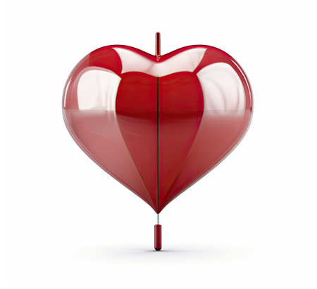heart with umbrella on a white backgroundの素材