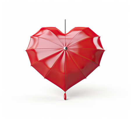 heart with umbrella on a white backgroundの素材