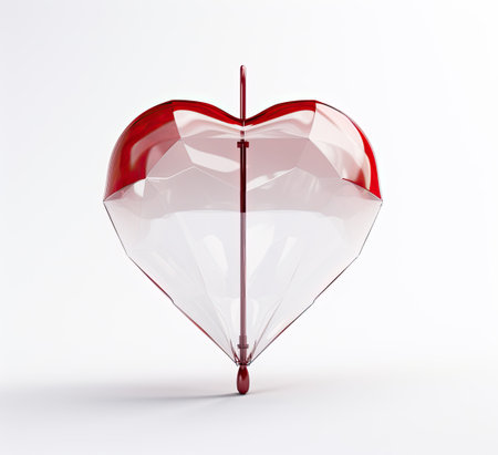 heart with umbrella on a white backgroundの素材