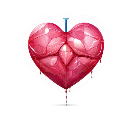 heart with umbrella on a white backgroundの素材