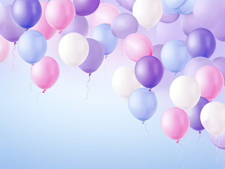 colorful balloons with lights on a backgroundの素材