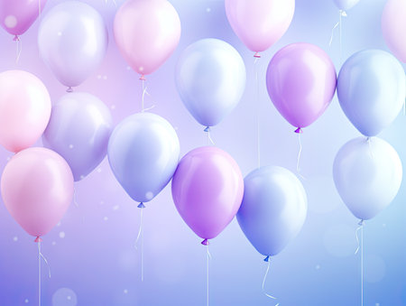colorful balloons with lights on a backgroundの素材