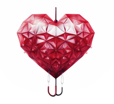 heart with umbrella on a white backgroundの素材