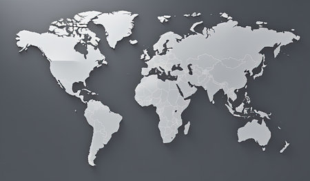 black world map on a white backgroundの素材