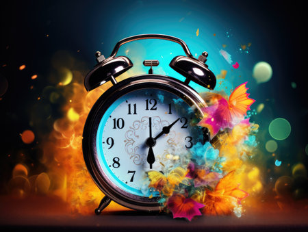 alarm clock background image in the style of natureの素材