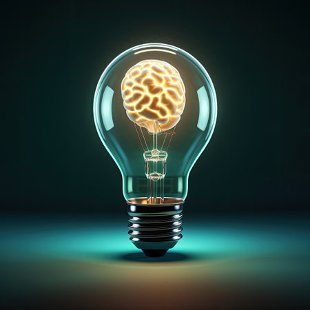 brain shape inside light bulbの素材