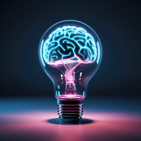 brain shape inside light bulbの素材