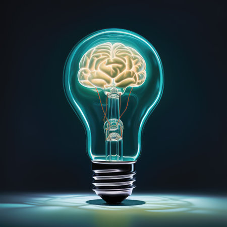 brain shape inside light bulbの素材