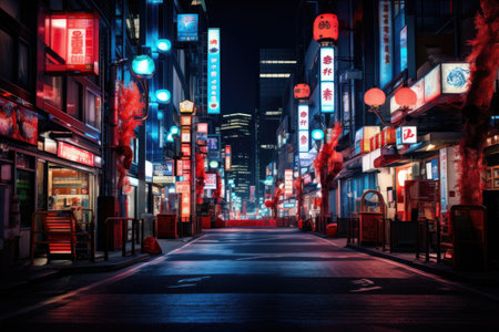 neon signs at the street of tokyoの素材