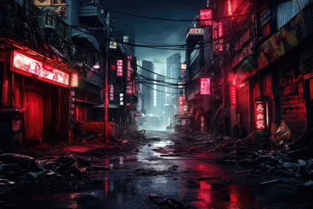 neon signs at the street of tokyoの素材