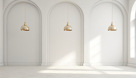 white space white wall white light hanging bulbs lampの素材