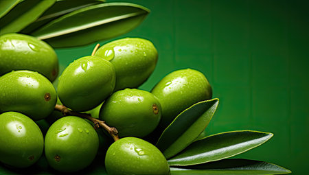 olives on green tree backgroundsの素材