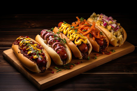 original hotdog with cheese and baconの素材