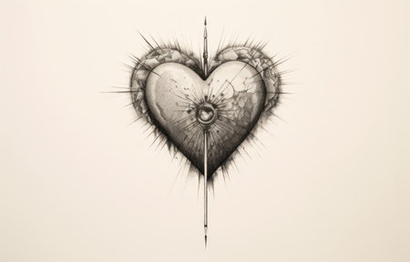 red heart at the center background abstractの素材