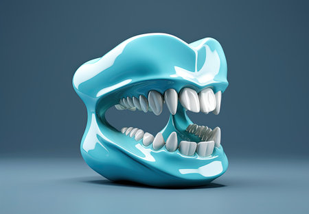 An abstraction on teeth and jaw with teethの素材