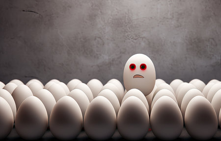 egg yellow background 3D Rendering 3D Illustrationの素材