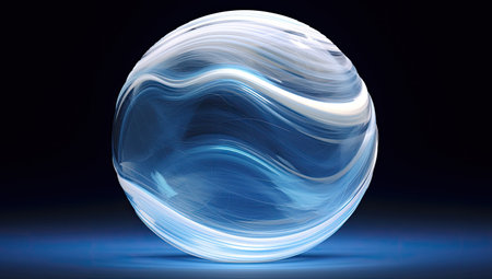 blue and white circular earth globe with waveの素材
