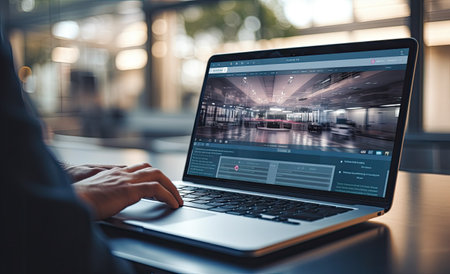 Woman holding credit card and using laptop online payment internet banking. Technology and onlineの素材