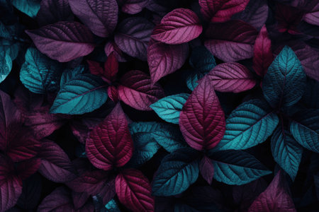 blue maple leaves closeupの素材