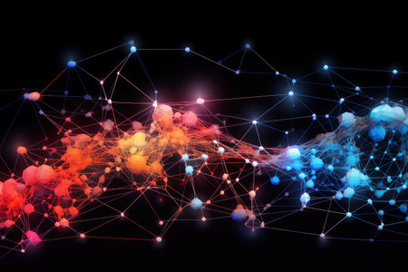 computer brain with multicolored wiresの素材