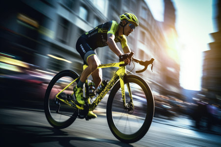 cyclists riding bikes on a desertの素材