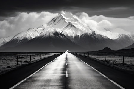 the road leading to mount cookの素材