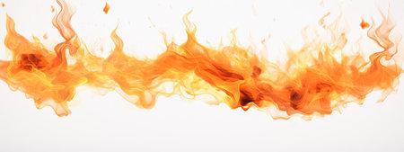 fire flames on white backgroundの素材